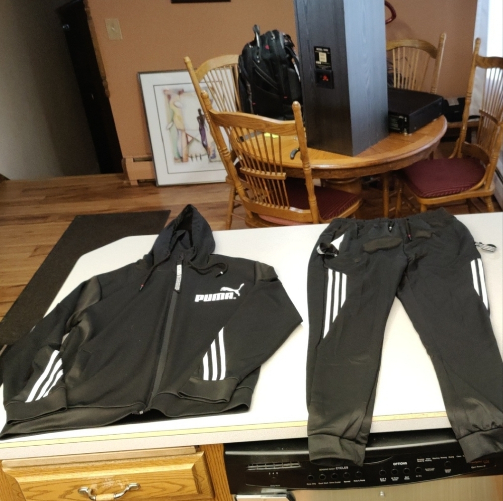 Puma Black Track Pants and Joggers